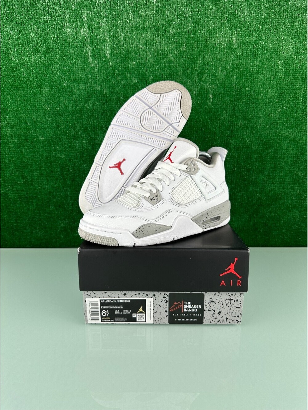 Size 6.5Y (GS) - Jordan 4 Retro Mid White Oreo (GS)